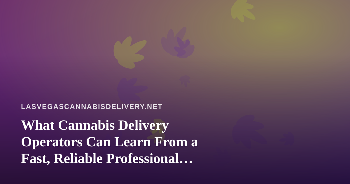 What Cannabis Delivery Operators Can Learn From a Fast, Reliable Professional Lawn Care Company