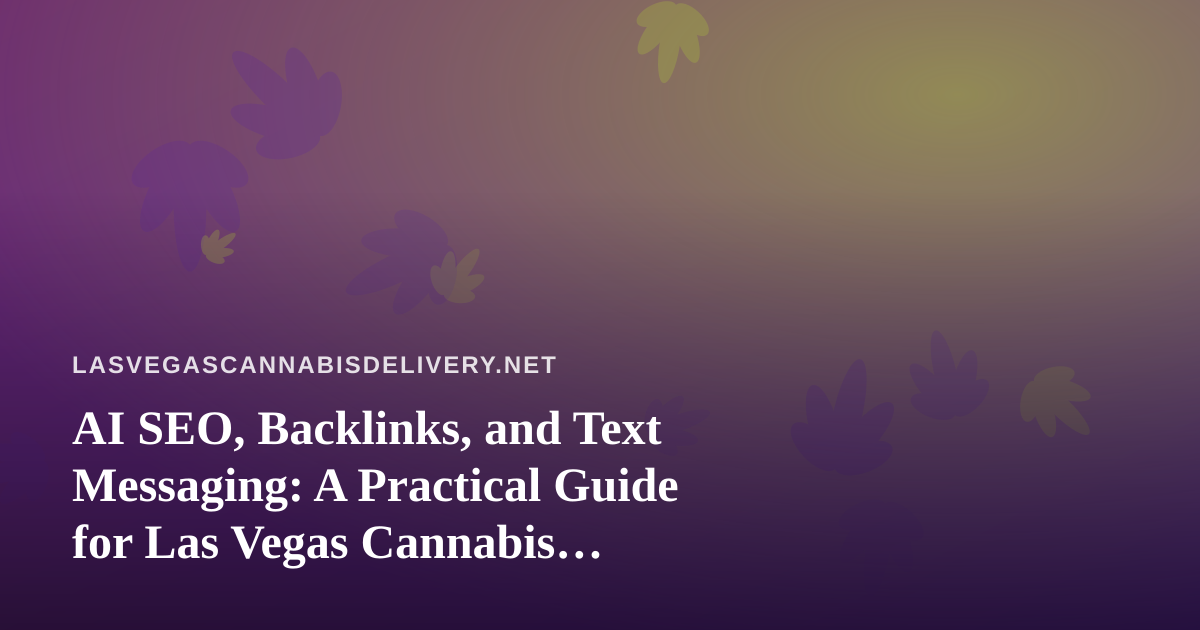 AI SEO, Backlinks, and Text Messaging: A Practical Guide for Las Vegas Cannabis Delivery Brands