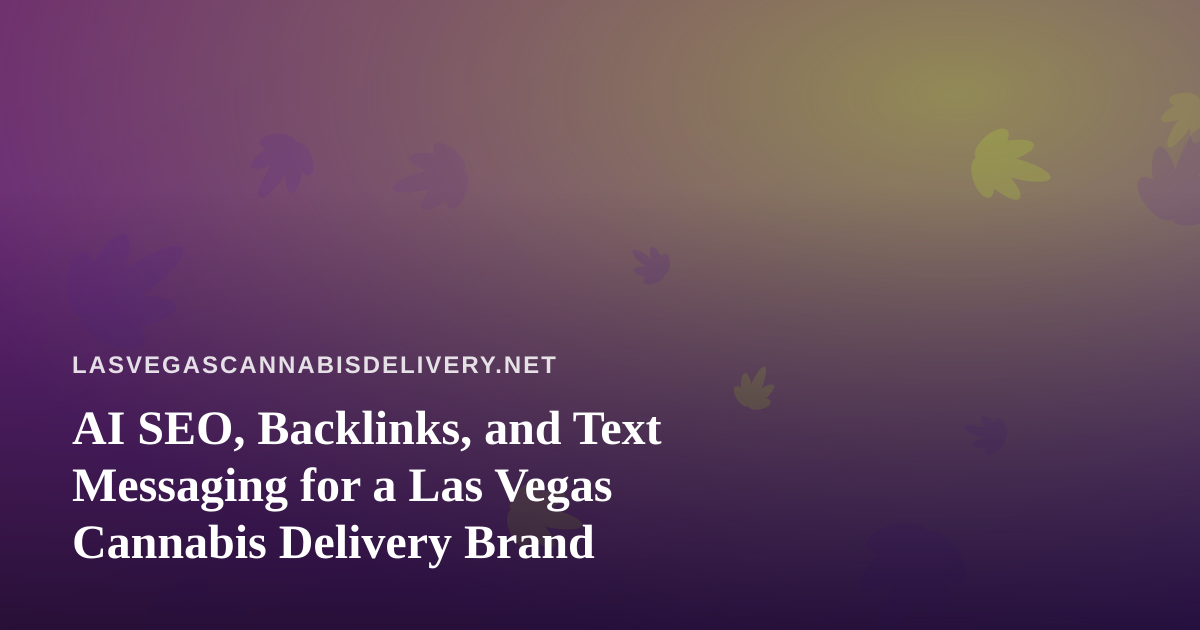 AI SEO, Backlinks, and Text Messaging for a Las Vegas Cannabis Delivery Brand