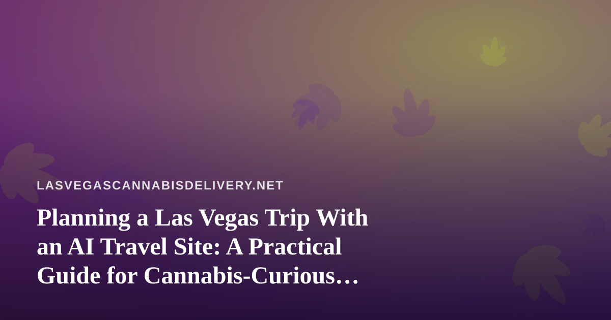 Planning a Las Vegas Trip With an AI Travel Site: A Practical Guide for Cannabis-Curious Visitors