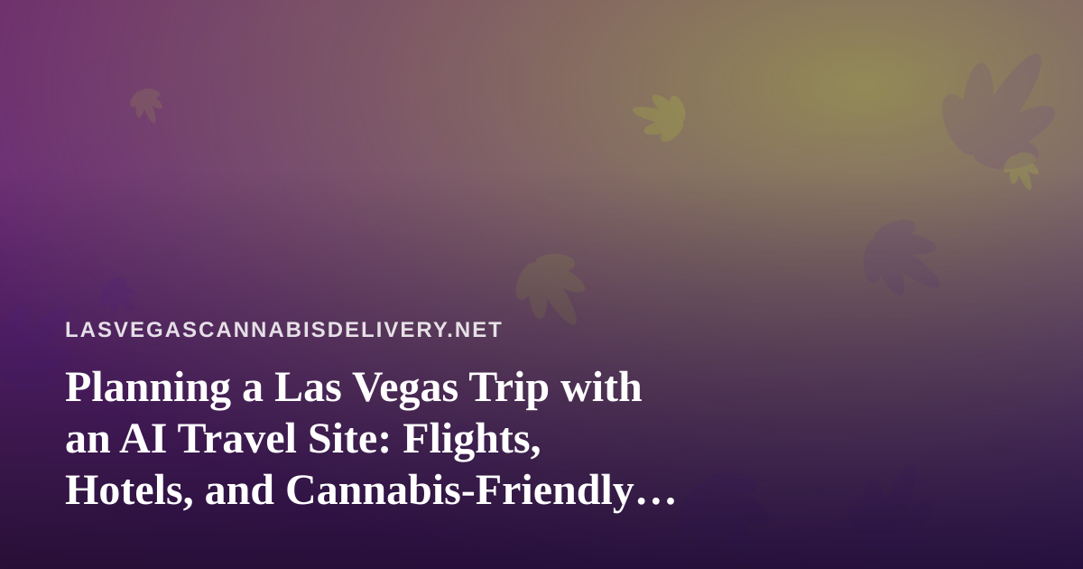 Planning a Las Vegas Trip with an AI Travel Site: Flights, Hotels, and Cannabis-Friendly Stays