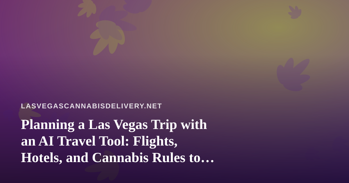 Planning a Las Vegas Trip with an AI Travel Tool: Flights, Hotels, and Cannabis Rules to Know First