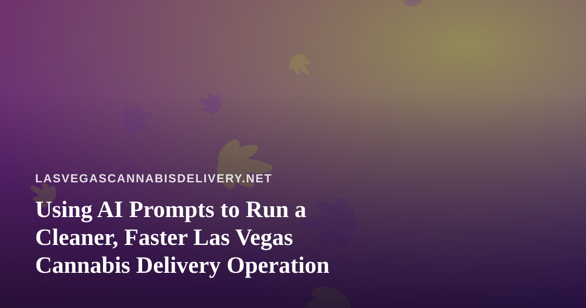 Using AI Prompts to Run a Cleaner, Faster Las Vegas Cannabis Delivery Operation