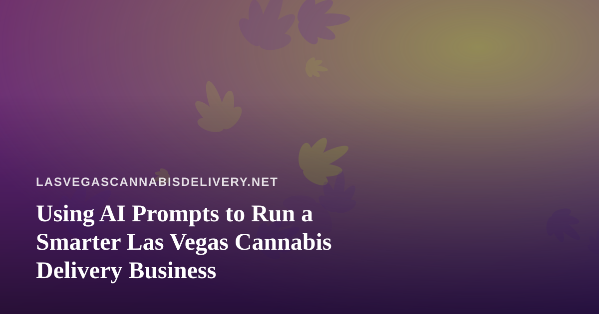 Using AI Prompts to Run a Smarter Las Vegas Cannabis Delivery Business