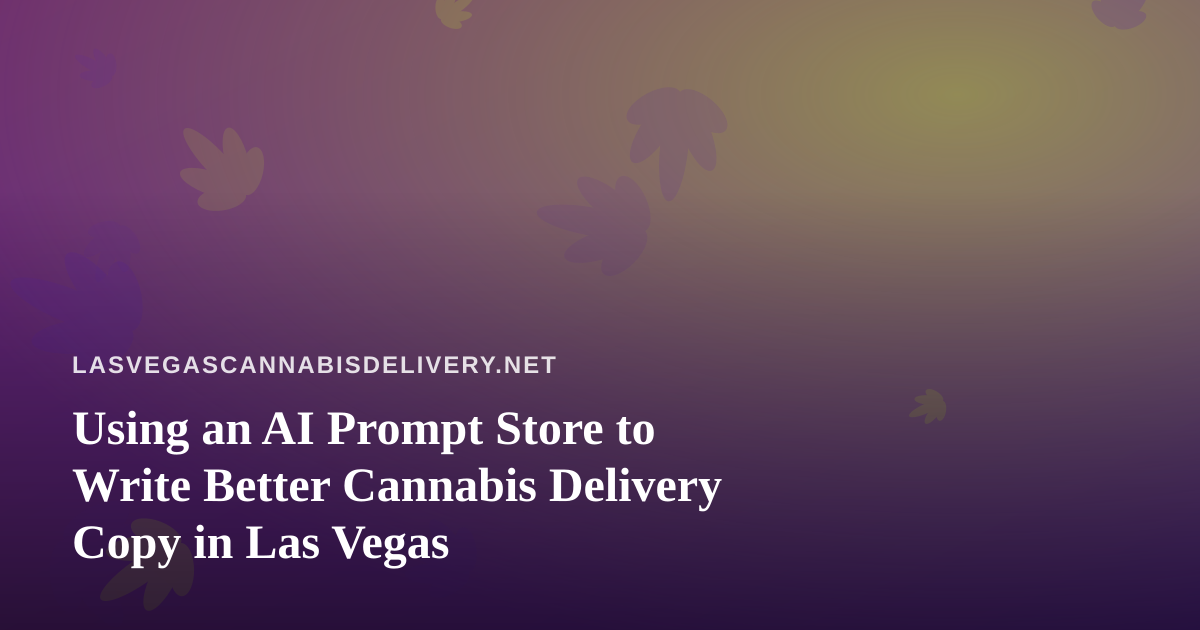 Using an AI Prompt Store to Write Better Cannabis Delivery Copy in Las Vegas