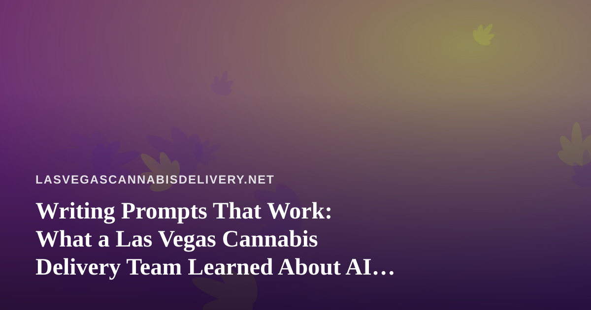 Writing Prompts That Work: What a Las Vegas Cannabis Delivery Team Learned About AI Prompt Marketplaces